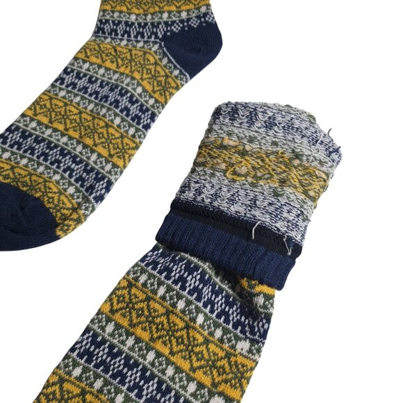Nordic Style Pattern Knit Crew Socks Multicolor Men Winter Warm Cozy Soft Gift - Picture 3 of 4